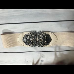 Elastic Stretch Belt Beige Silver for Lularoe